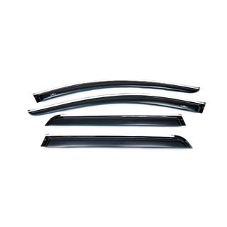 Window deflectors with chrome trim (4 pcs, HIC) photo 3