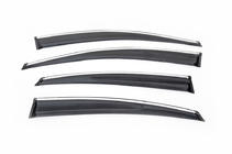 Hyundai Accent 2011-2017 Window Deflectors with Chrome SD (4 pcs, Sunplex Chrome) photo 2