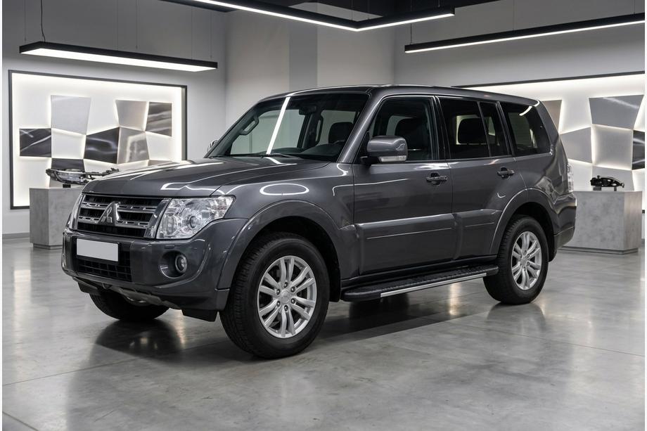Mitsubishi Pajero Wagon IV 2006-2021 Side Steps Bosphorus Grey (2 pcs, Aluminum) Image