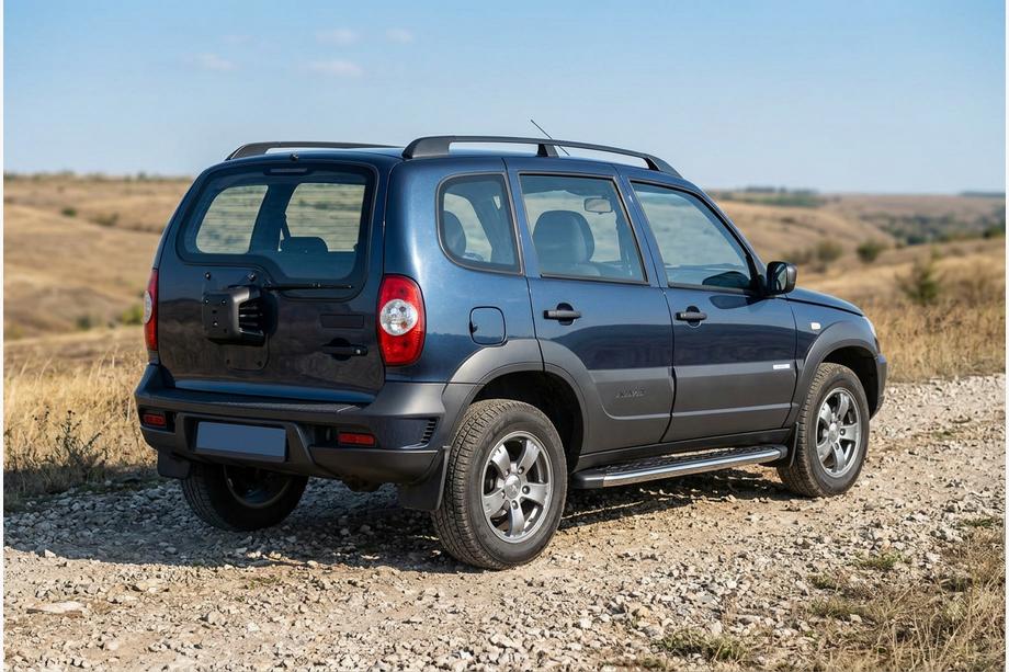 Chevrolet Niva 1998-2020 Side Steps BlackLine (2 pcs, Aluminum) Image