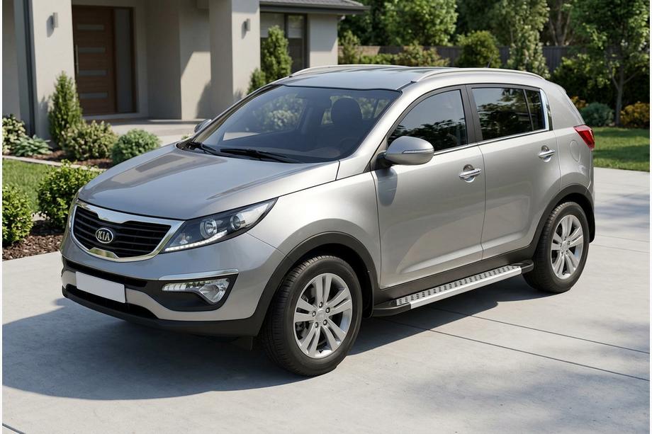 Kia Sportage 2010-2015 Side Steps New Vision Grey (2 pcs, Aluminum) Image