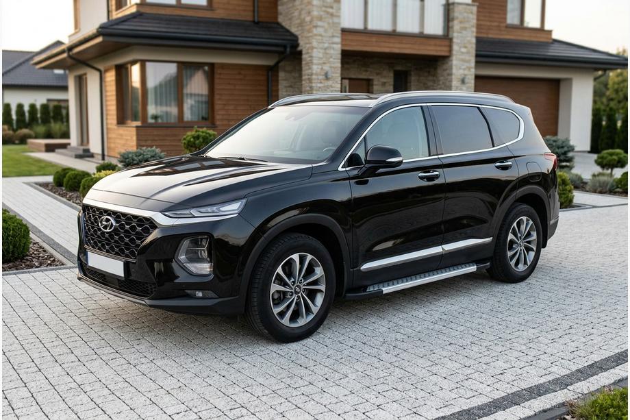 Hyundai Santa Fe 4 2018-2023 Side Steps New Vision Grey (2 pcs, Aluminum) Image