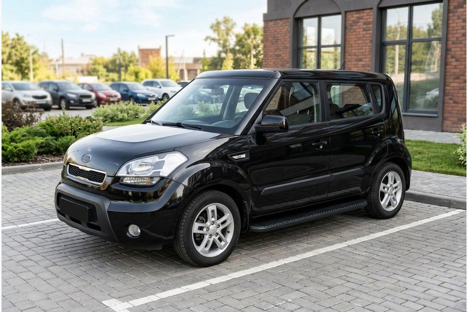Kia Soul I 2008-2013 Side Steps Tayga Black (2 pcs, Aluminum) Image