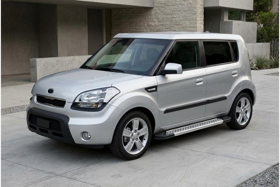 Kia Soul I 2008-2013 Side Steps New Vision Grey (2 pcs, Aluminum) Image