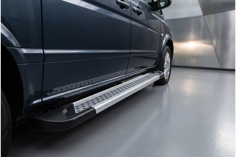 Mercedes Vito W639 2004-2014 Side Steps New Vision Grey (2 pcs, Aluminum) Long (ExtraLong) Image