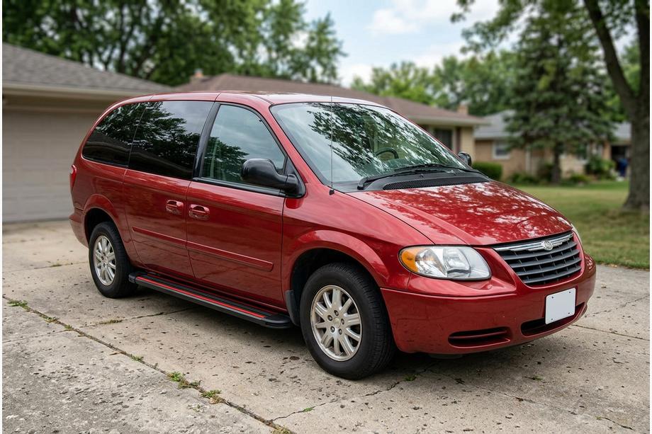 Chrysler Voyager 2001-2007 Side Steps Maya Red (2 pcs, Aluminum) Image
