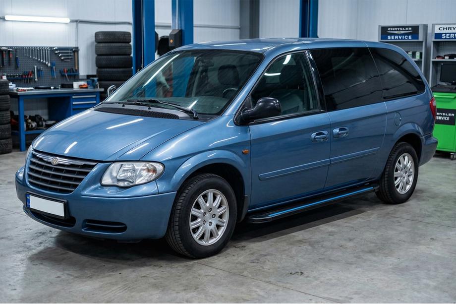 Chrysler Voyager 2001-2007 Side Steps Maya Blue (2 pcs, Aluminum) Image