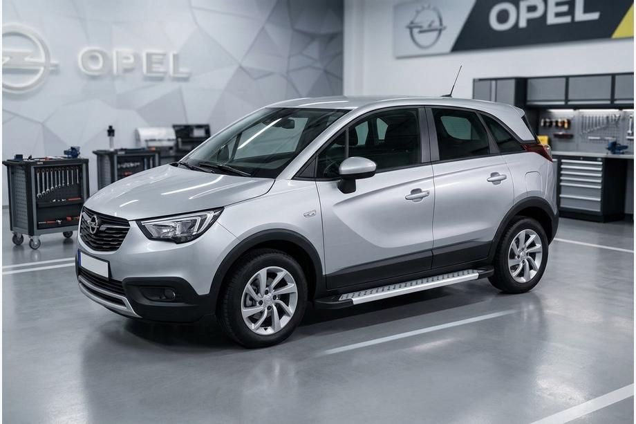 Opel Crossland X 2017-2024 Side Steps New Vision Grey (2 pcs, Aluminum) Image