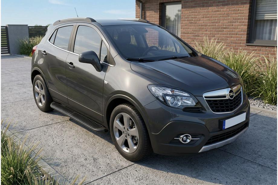 Opel Mokka 2012-2021 Side Steps Tayga Black (2 pcs, Aluminum) Image