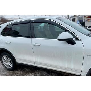 Window deflectors with chrome strip (4 pcs, HIC) Porsche Cayenne 2010-2017 photo 2