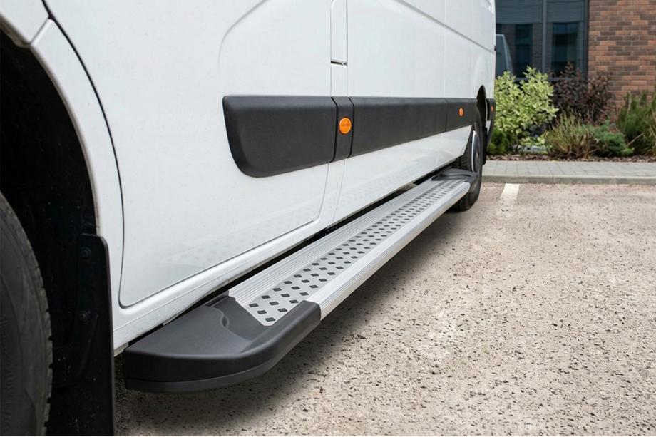 Renault Master 2011-2023 Side Steps New Vision Grey (2 pcs, Aluminum) Long Wheelbase Image
