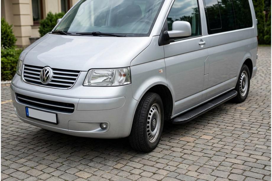 Volkswagen T5 Transporter 2003-2010 Side Steps Tayga Black (2 pcs, Aluminum) Image