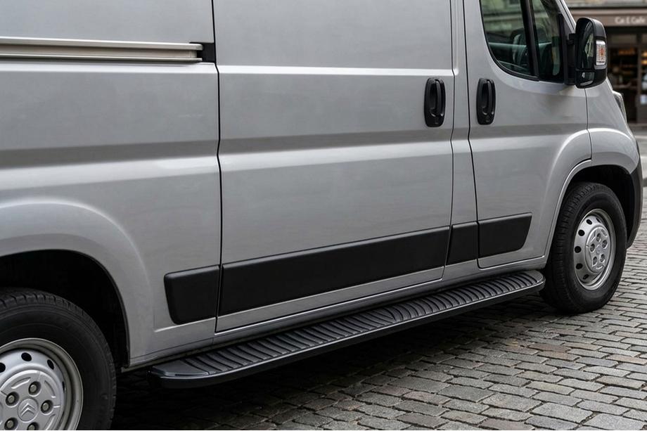 Peugeot Boxer 2006-2025 Side Steps Tayga Black (2 pcs, Aluminum) Short Wheelbase Photo 1