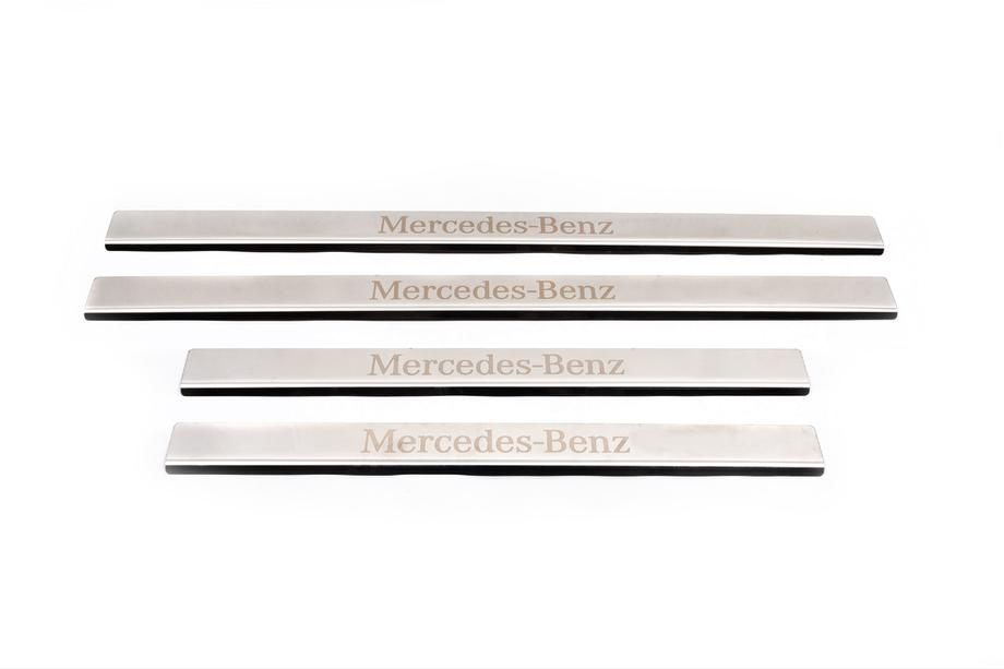 Mercedes E-class W124 1984–1997 Carmos Stainless Steel Door Sill Protectors (4 pcs) Image