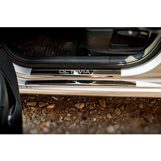 Door Sill Protectors Carmos V1 (8 pcs, Stainless Steel) Skoda Octavia III A7 2013-2019 photo 2