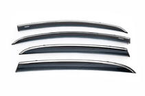 Opel Corsa D 2007-2014 Window deflectors with chrome trim (4 pcs, Niken) photo 2