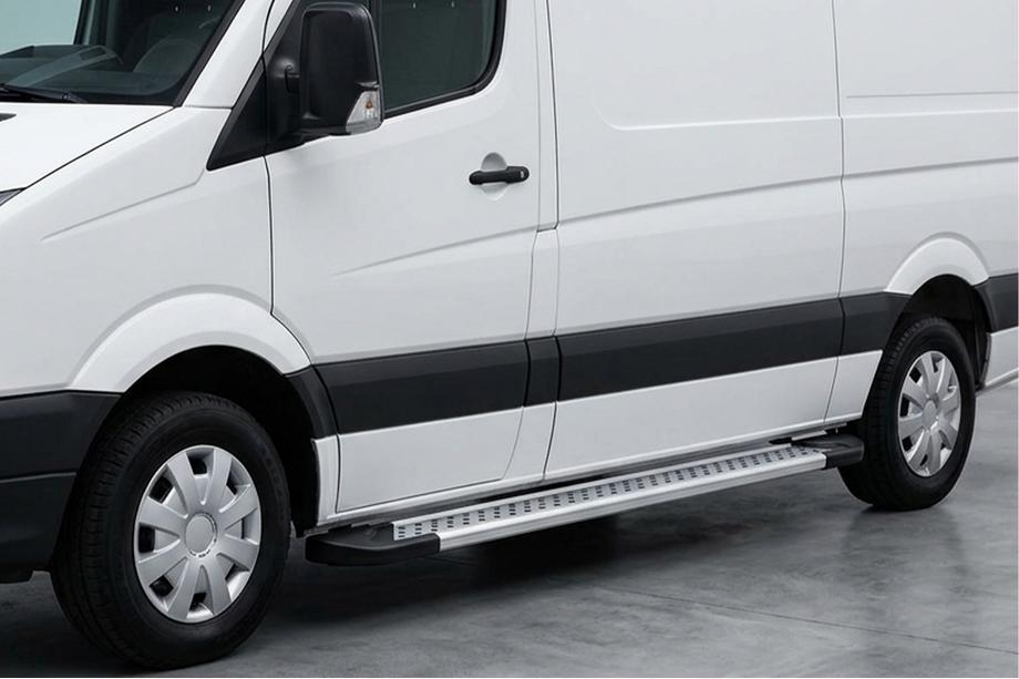 Volkswagen Crafter 2016- Side Steps New Vision Grey (2 pcs, Aluminum) Long/ExtraLong Image