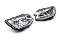 Volkswagen T6 2015-2024 Front headlights with LED daytime running lights 2015-2019 (Silver, 2 pcs) photo 3