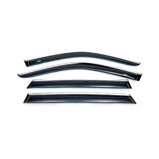 Window deflectors with chrome trim (4 pcs, HIC) photo 1