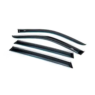 Window deflectors with chrome trim (4 pcs, HIC) photo 2