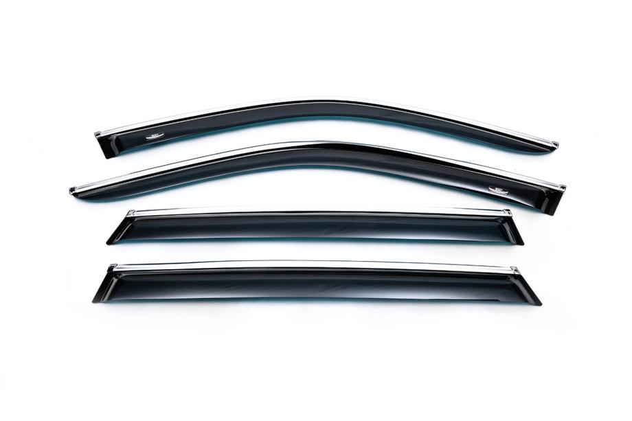 BMW X5 E70 2007-2013 Window deflectors with chrome trim (4 pcs, HIC) Image