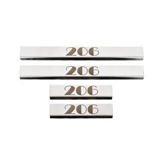 Carmos Door Sill Protectors (4 pcs, Stainless Steel) Peugeot 206 1998-2024 photo 2