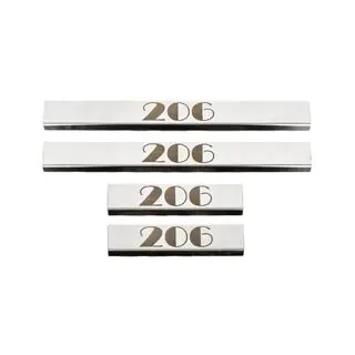 Carmos Door Sill Protectors (4 pcs, Stainless Steel) Peugeot 206 1998-2024 photo 2