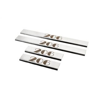 Carmos Door Sill Protectors (4 pcs, Stainless Steel) Peugeot 206 1998-2024 photo 1