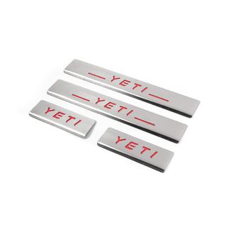 Stainless Steel Door Sill Protectors Carmos V2-RED (4 pcs) Skoda Yeti 2009-2017 photo 2