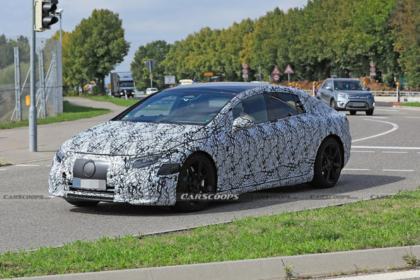 New electric Mercedes-Benz EQS hit the track