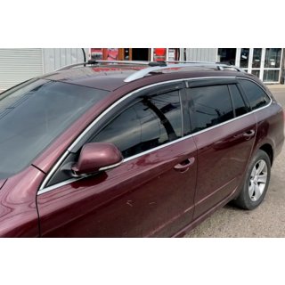 Window deflectors with chrome trim SW (4 pcs, HIC) Skoda Superb 2009-2015 photo 2