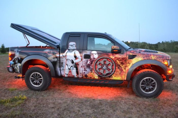 Airbrushing on a car