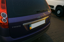 Ford Fiesta 2002-2008 Chrome trim above license plate (stainless steel) Carmos - Turkish Stainless Steel photo 3