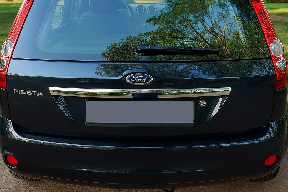 Ford Fiesta 2002-2008 Chrome trim above license plate (stainless steel) Carmos - Turkish Stainless Steel Image