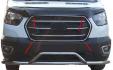 Ford Transit 2014- Chrome Grille Surround Trim (2019+, 4 pcs, Stainless Steel) Carmos - Turkish Stainless Steel photo 1