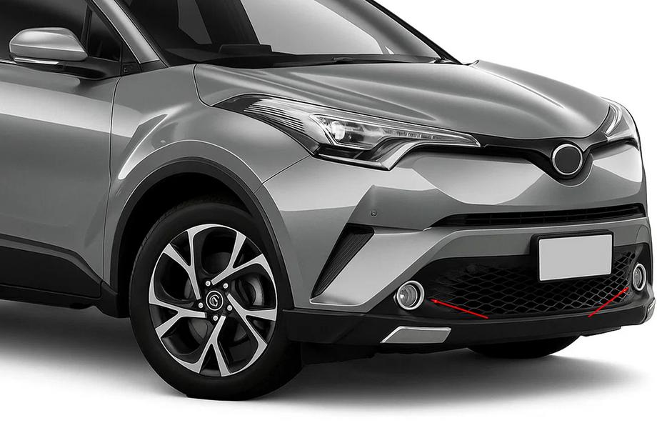 Toyota C-HR 2016-2023 Fog light covers (2 pcs, stainless steel) Image