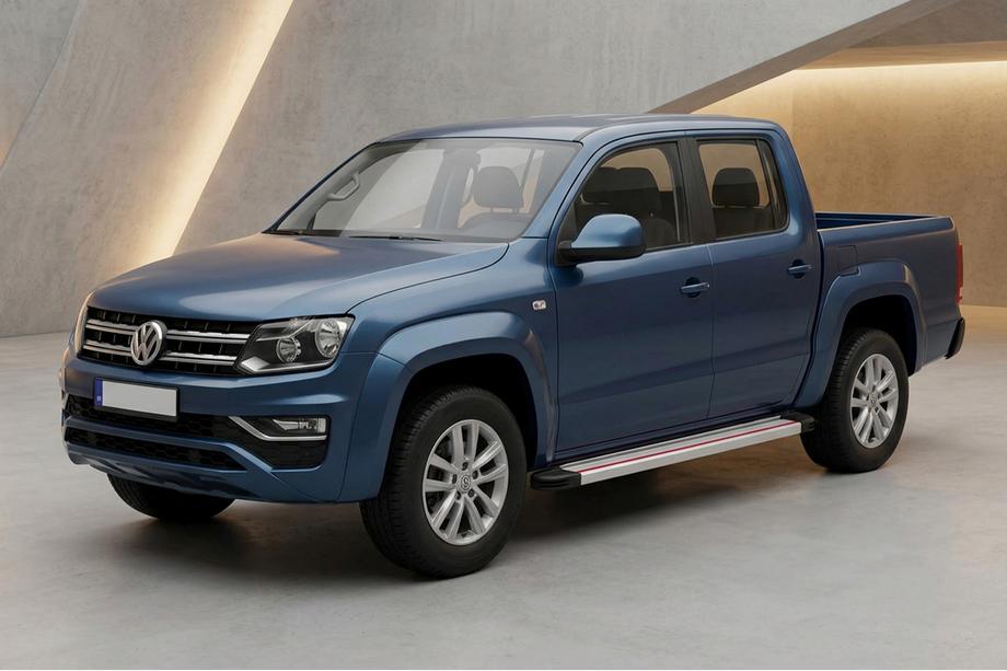 Volkswagen Amarok 2010-2022 Side Steps Maya Red-Grey (2 pcs, Aluminum) Image