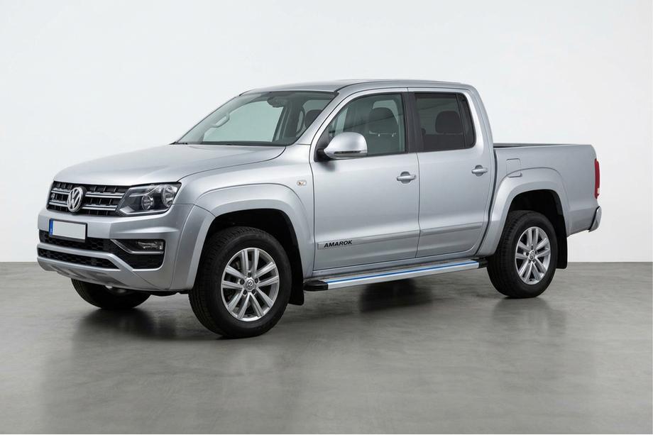 Volkswagen Amarok 2010-2022 Side Steps Maya Blue-Grey (2 pcs, Aluminum) Image