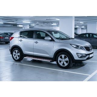 Side Steps Maya Red-Grey (2 pcs, Aluminum) Kia Sportage 2010-2015 photo 1