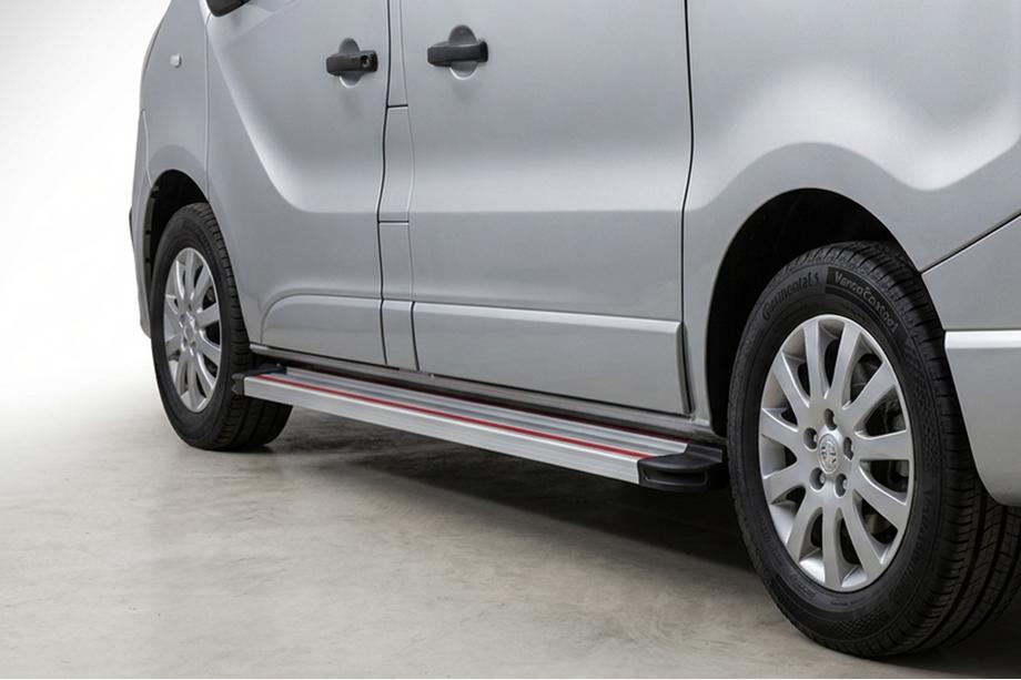 Renault Trafic 2001–2015 Side Steps Maya Red-Grey (2 pcs, Aluminum) Long wheelbase Image