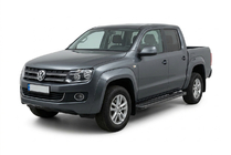Volkswagen Amarok 2010-2022 Side Steps Maya V1 Black (2 pcs, Aluminum) photo 1