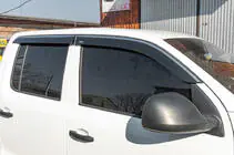 Volkswagen Amarok 2010-2022 Window deflectors with chrome trim (4 pcs, Niken) photo 2