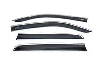 Volkswagen Amarok 2010-2022 Window deflectors with chrome trim (4 pcs, Niken) photo 7