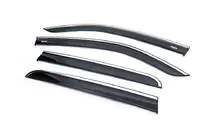 Volkswagen Amarok 2010-2022 Window deflectors with chrome trim (4 pcs, Niken) photo 8