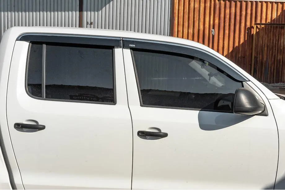 Volkswagen Amarok 2010-2022 Window deflectors with chrome trim (4 pcs, Niken) Image