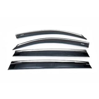 Window deflectors with chrome trim (4 pcs, Niken) photo 2
