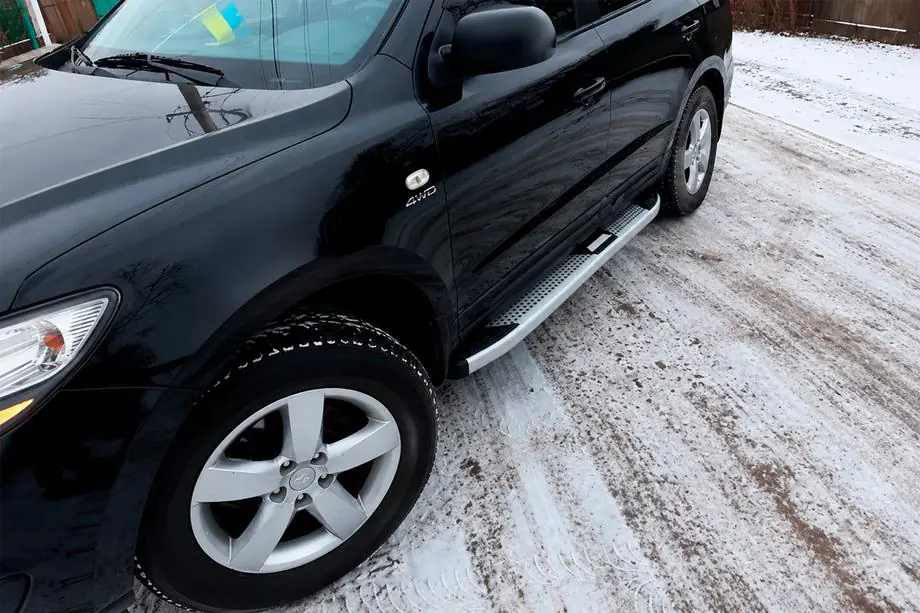 Hyundai Santa Fe 2 2006-2012 Side Steps Mevsim Grey (2 pcs, Aluminum) Image