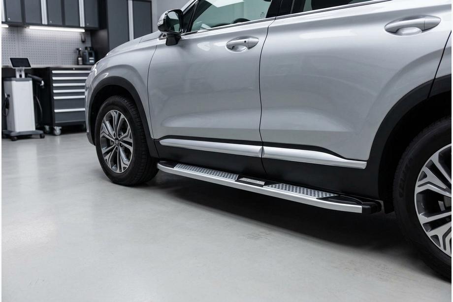 Hyundai Santa Fe 4 2018-2023 Side Steps Mevsim Grey (2 pcs, Aluminum) Image