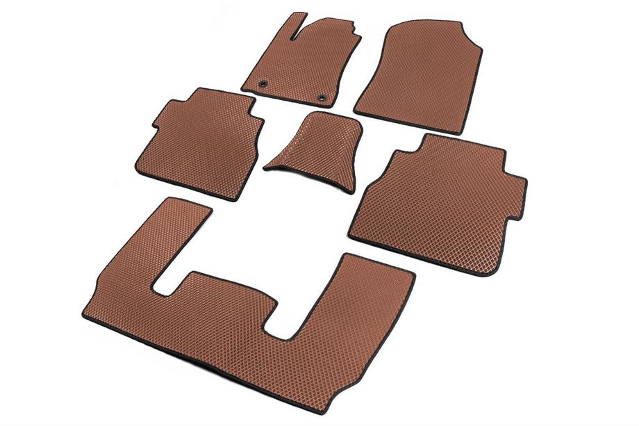 Toyota Sequoia 2007-2022 Polyurethane Floor Mats 3 Rows (EVA, Brick Red) Middle Row - 3 Seats Photo 2