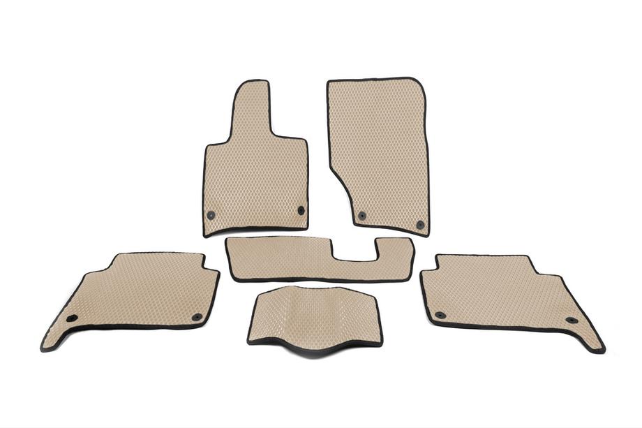 Audi Q7 2005-2015 EVA Floor Mats (Beige) 2 Rows (5 Mats) Image